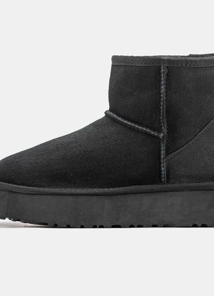 Чорні замшеві уггі ugg mini platform black х угг міні 36 6