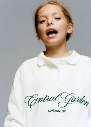 Кофта поло з вишивкою zara 11-12 років (146-152 см)