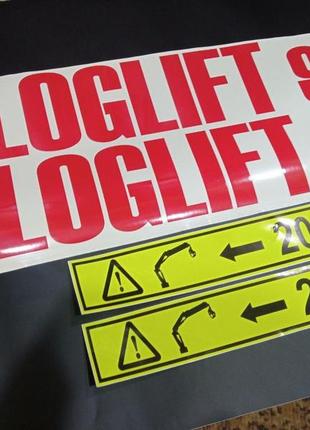 Красные без фона наклейки на хиаб логлифт loglift 96s стрелу автокран кран 96 с манипулятор