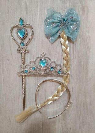 Корона с косой принцесса эльза анна фрозен холодное сердце с бантом