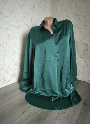 Плаття-сорочка атлас зелене 50 р