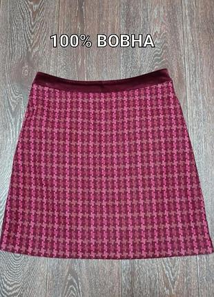 Шерстяная стильная юбка в клетку р.12 от laura ashley