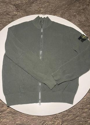Кофта мужская stone island zip cardigan green