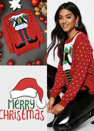 Красивая нарядная новогодняя кофта ельф pulse london