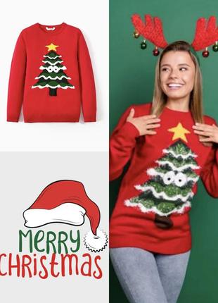 Красивая новогодня нарядная кофта ёлочка merry christmas cedarwood state