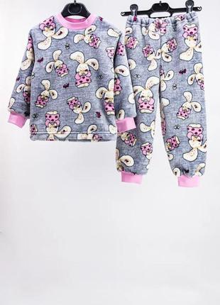 Махровая, теплая пижама для девочки