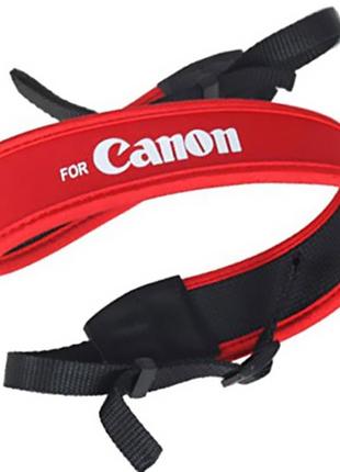 Плечовий шийний ремінь для фотоапаратів canon (неопрен) — червоний