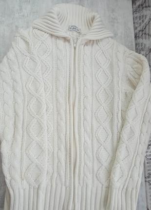 Кофта, светр жіночий, чоловічий, в'язаний, білий 160
