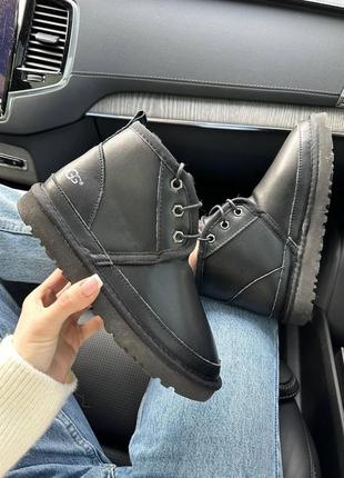 Шкіряні уггі ugg neumel “leather black” кожаные угги