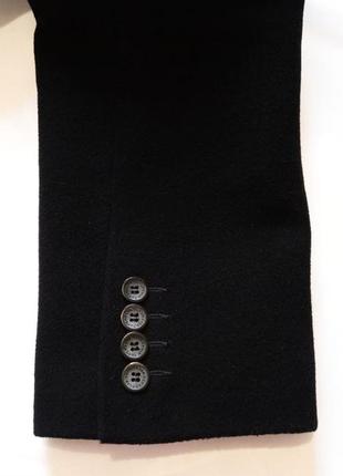 Мужское пальто шерстяное черное с воротником под норку на большой размер высокий рост