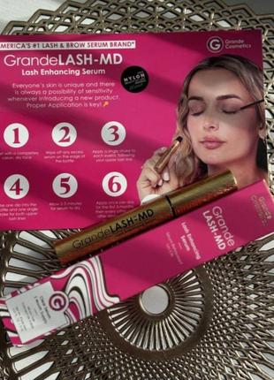 Сироватка для росту і зміцнення вій grande cosmetics lashmd lash md enhancing serum 2ml