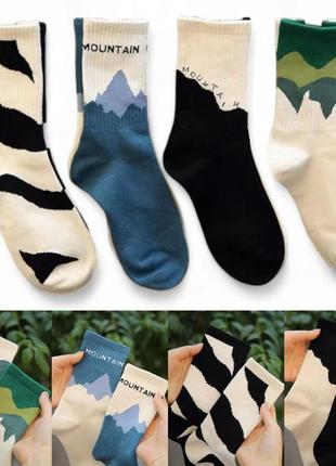 Шкарпетки з асиметричними малюнками набір 4 пари р.36-41