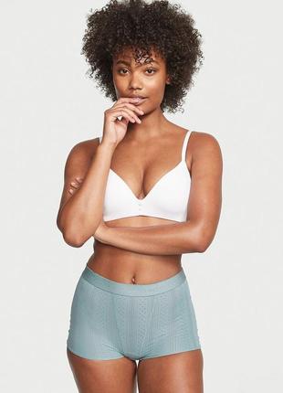 Трусы victoria's secret logo pointelle high-waist shortie