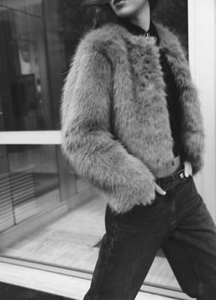 Серая шуба zara4 фото