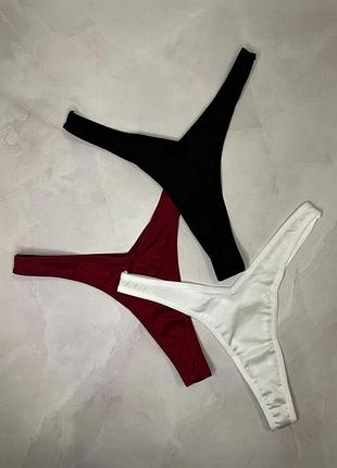 Комплект жіночих плавок чайка танго із завищеною високою посадкою стрінги бікіні чайка 3 шт