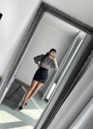 Шифонова сорочка блузка в леопардовий принт напівпрозора zara2 фото