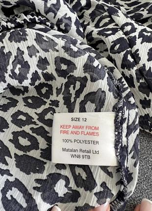 Шифонова сорочка блузка в леопардовий принт напівпрозора zara6 фото