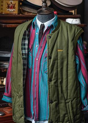 Жилет жилетка стеганая зеленая хаки на синтепоне barbour