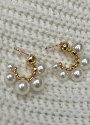 Сережки жемчуг минимализм