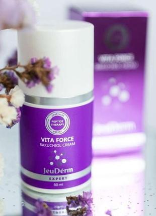 Крем з пептидами та бакучиолом jeuderm vita force bakuchiol cream (пробник) 1 мл