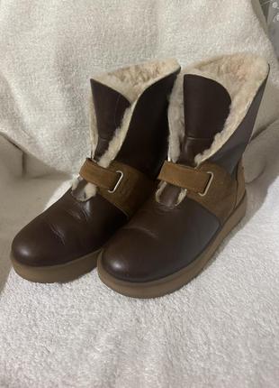 Сапоги угги ugg 38p коричневые кожа оригинал