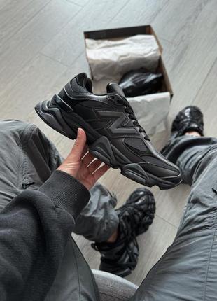 Кроссовки new balance 9060 triple black leather