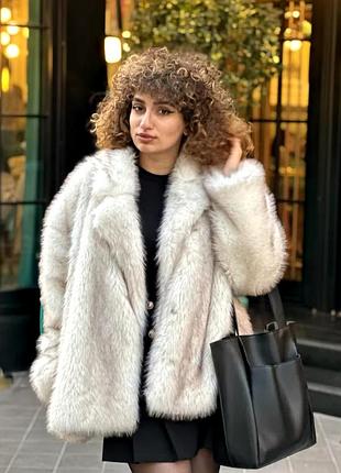 Шуба как zara роскошная эко шубка искусственная