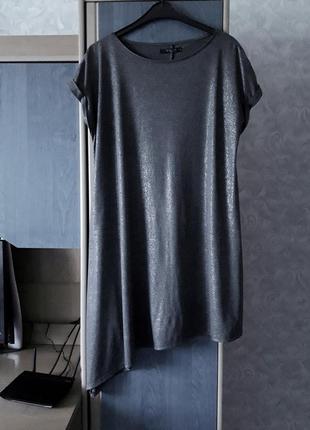 Нереально красивая стрейчевая удлинённая блуза, туника, оверсайз, 48-50, натуральная вискоза, люрекс, mohito