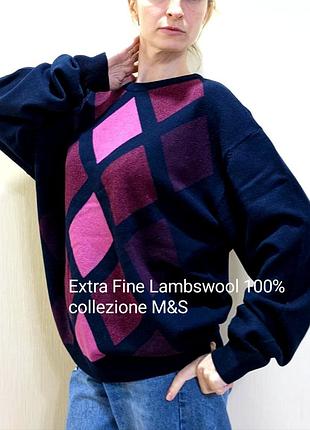 Джемпер ромбы шерстяной m&amp;s collezione