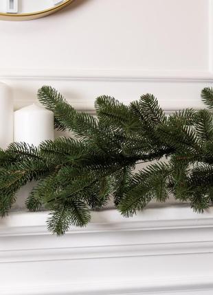 Хвойная литая гирлянда 2 м зеленая ветки елки