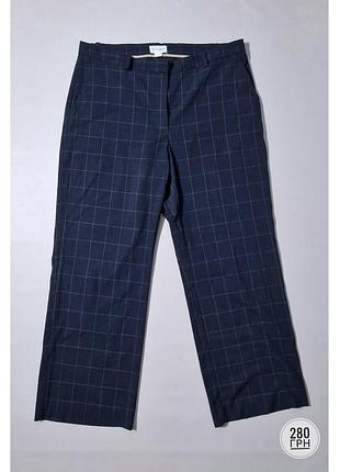 Темно синие брюки плюс сайз в клетку