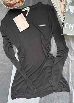 Лонгслив удлиненный miu miu