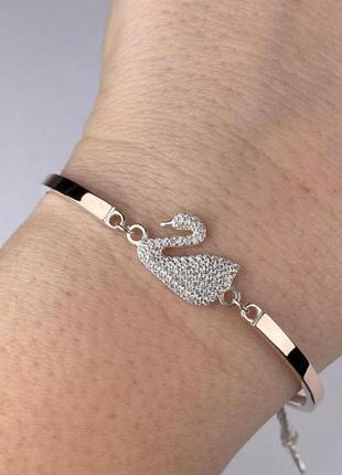 Браслет срібний з золотом