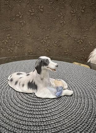 Статуэтка фарфоровая собака сеттер с добычей уткой royal copenhagen №1533