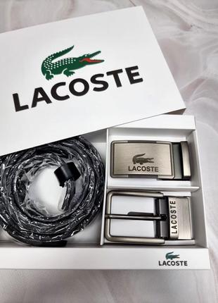 Набор ремень и пряжки кожаный lacoste