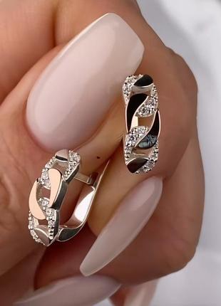 Серьги из серебра и золота