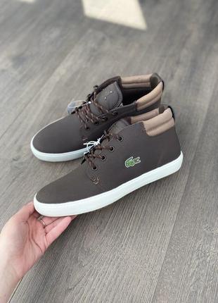 Кеды высокие кожные оригинал lacoste ampthill terra гг.40