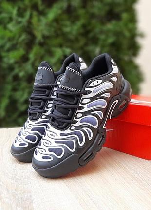 Мужские качественные и стильные кроссовки nike air max tn plus drift черные с серым и белым