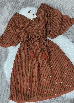 Сукня кімоно в паєтки river island р.10