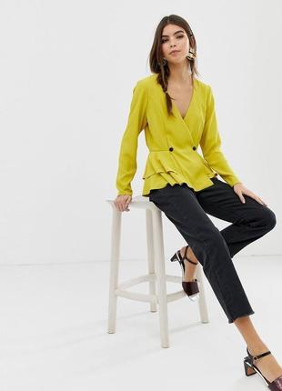 Неоновый топ с длинными рукавами и пуговицами asos design