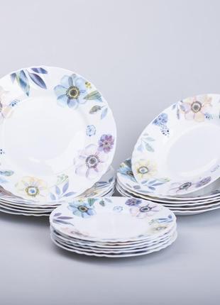 Столовый сервиз керамический на 6 персон 18 предметов белый