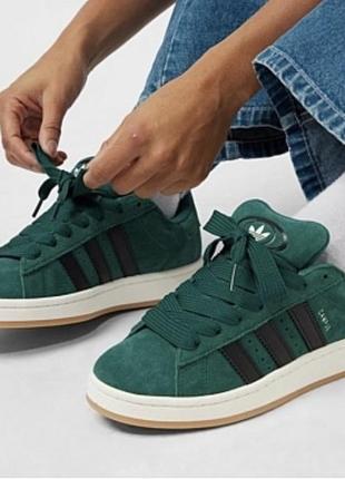 Замшеві кроссовки adidas originals campus 00s green if8763