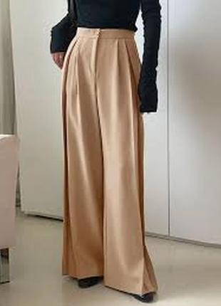 Коричневі атласні жіночі широкі штани палаццо батал р. l xl польща reserved