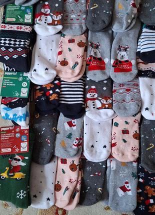 Дитячі новорічні тепленькі шкарпетки lupilu  19-22, 23-26, 27-30, 32, 31-33, 34-36 для хлопчиків і дівчаток
