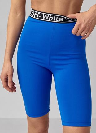 Велосипедные шорты женские с высокой талией - синий цвет, s (есть размеры)4 фото