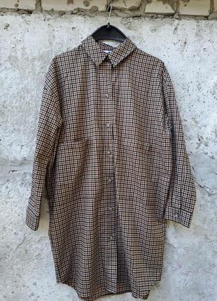 Сорочка в клітинку коричнева