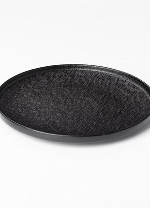 Тарелка керамическая 25 см плоская черная