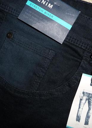 "easy denim — stretch biker slim. якісні, брендові джинси w38 l30 пояс-98 см.оригінал! нові!