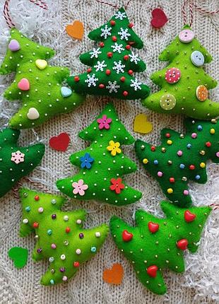 Игрушка новогодняя елка с декором