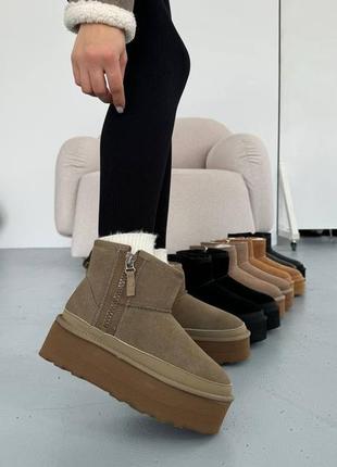 Уггі з замком натуральна замша